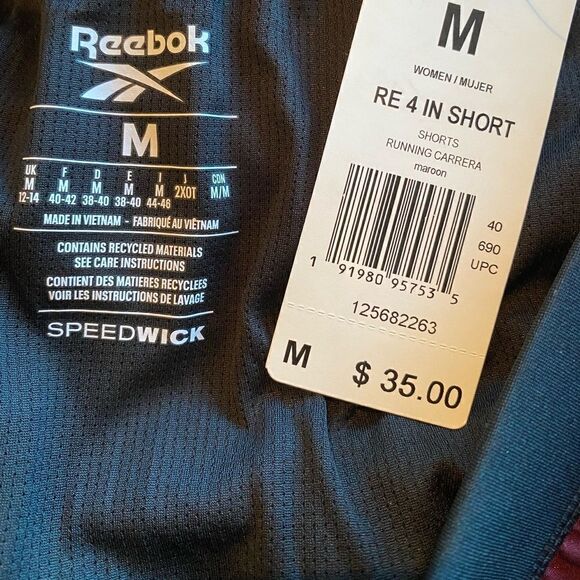 REEBOK Women’s Athletic Shorts - Maroon - Picture 6 of 9